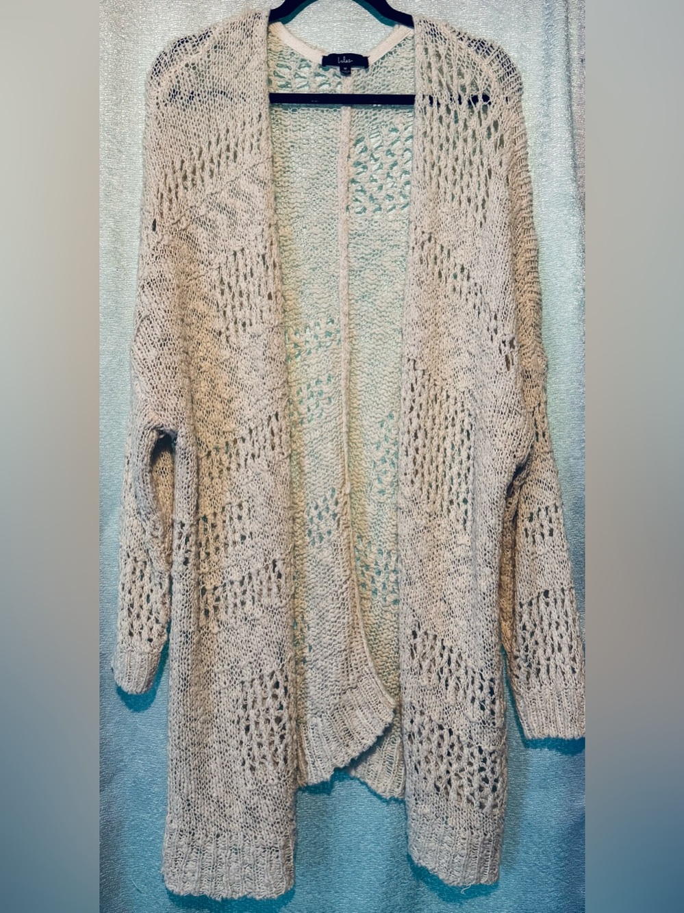 Lulu's Crochet it Ain't So Ivory Oversized Cardigan Sweater - Picture 5 of 8